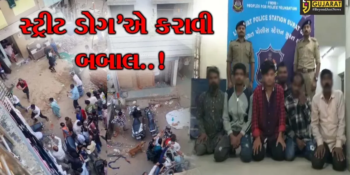 સુરત: લિંબાયતમાં શ્વાન બાબતે પાડોશીઓ વચ્ચે થયેલા પથ્થરમારાનો “LIVE” વિડિયો, 6 લોકોની ધરપકડ