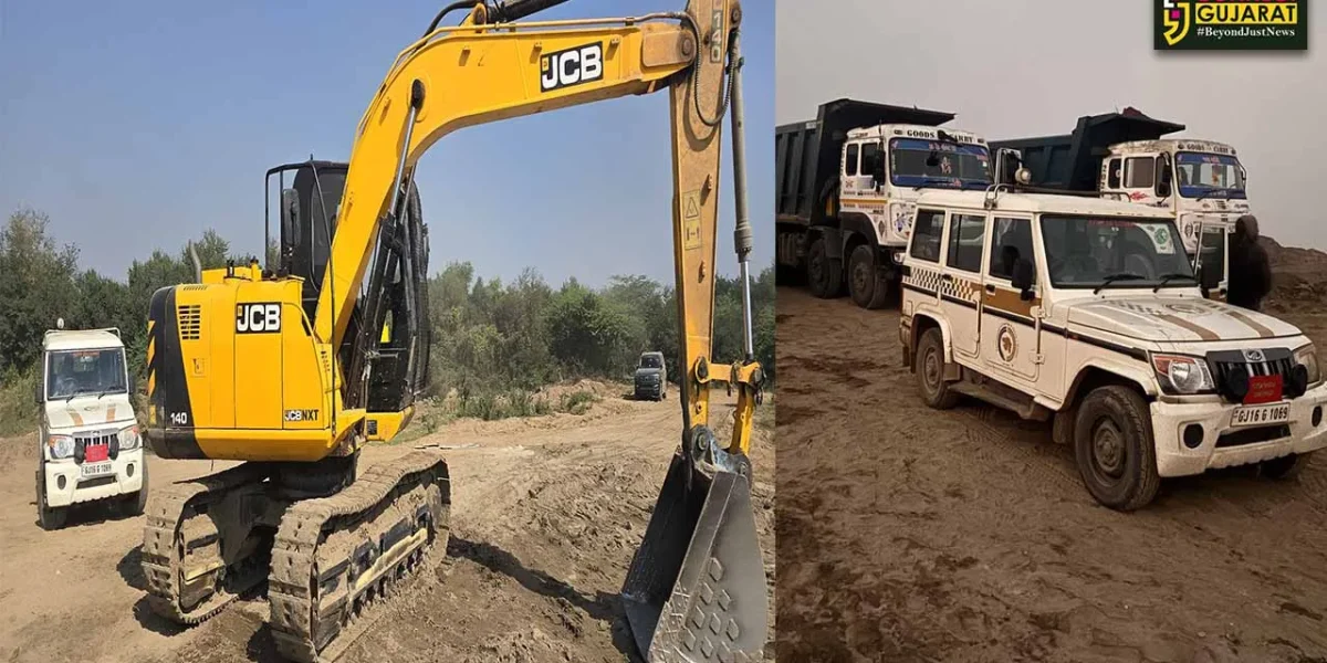 ભરૂચ: કડોદ ગામે ગેરકાયદેસર રીતે રેતી ખનન, ખાણ ખનીજ વિભાગની ટીમે દરોડા પાડી રૂ.2 કરોડથી વધુનો મુદ્દામાલ કબ્જે કર્યો