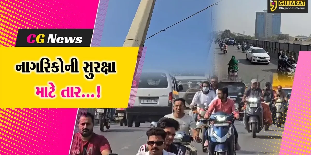 ભરૂચ : ઉત્તરાયણ પર્વ નિમિત્તે વાહનચાલકો અને રાહદારીઓની સુરક્ષાનાં ભાગરૂપે પાલિકાએ  ઓવરબ્રિજ ઉપર તાર લગાવ્યા