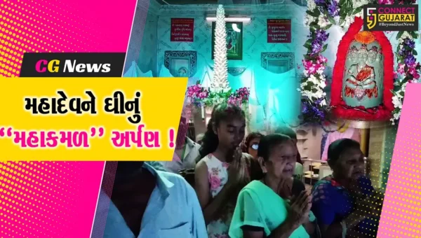 ભરૂચ: નવાડેરા સ્થિત ભૃગુ ભાસ્કરેશ્વર મહાદેવ મંદિરે શિવજીને ઘીનું 8 ફુટનું કમળ અર્પણ કરાયુ !