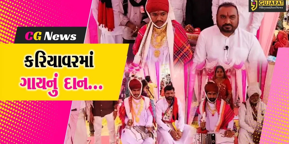 અનોખુ “કરિયાવર” : જુનાગઢમાં ચારણ સમાજ દ્વારા સમૂહ લગ્નોત્સવમાં 58 દીકરીઓને ગીર ગાયની ભેટ…