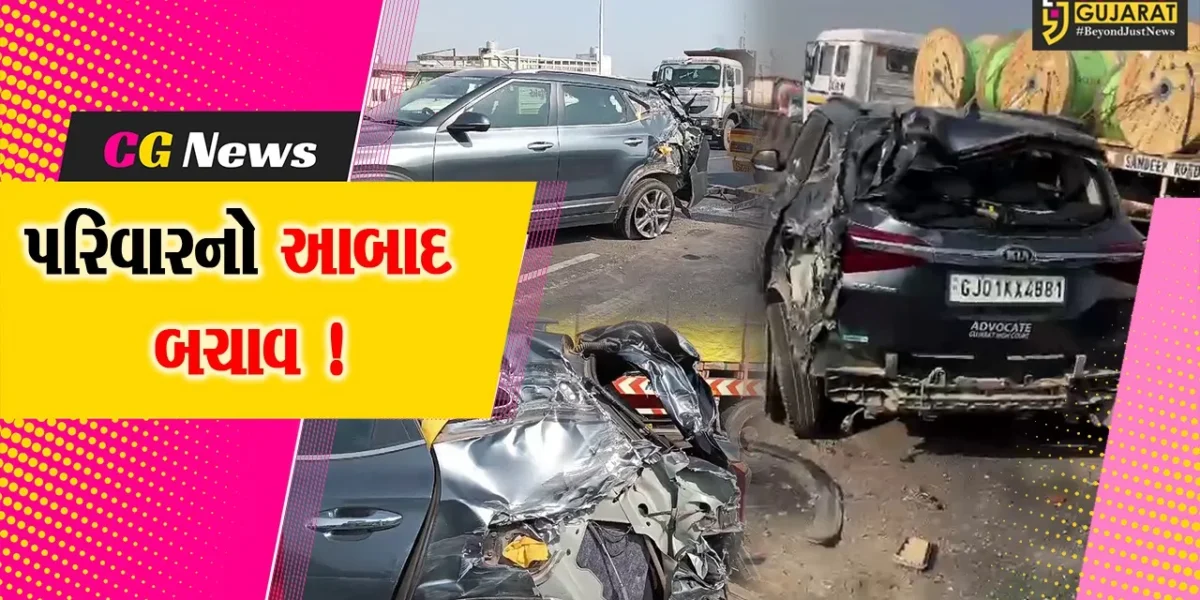 અંકલેશ્વર:NH 48 પર વાલિયા ચોકડી ઓવરબ્રિજ પર કાર-ટ્રક વચ્ચે અકસ્માત,પરિવારનો આબાદ બચાવ