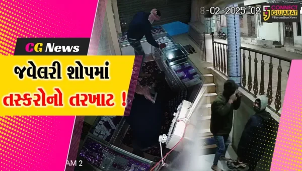 ભરૂચ: આમોદના ઇખર ગામે જવેલરી શોપમાં તસ્કરોનો રૂ.3.96 લાખનો હાથફેરો, ચોરીની ઘટનાના CCTV ફૂટેજ બહાર આવ્યા