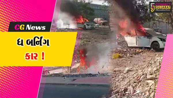 અંકલેશ્વર: GIDC બસ ડેપો સામે પાર્ક કરેલ કારમાં આગ, ફાયર વિભાગે આગ પર કાબુ મેળવ્યો