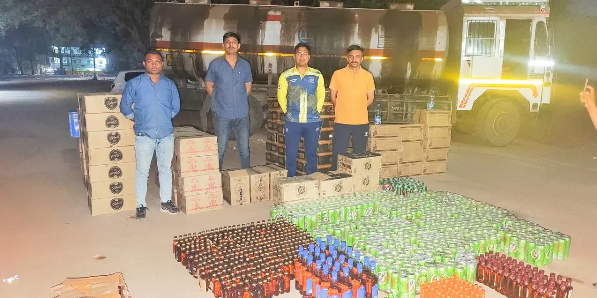 ભરૂચ: ક્રાઇમ બ્રાન્ચે નેત્રંગની થવા ચેક પોસ્ટ નજીકથી ટેન્કરમાંથી રૂ.7.93 લાખની કિંમતનો વિદેશી દારૂનો જથ્થો ઝડપી પાડ્યો
