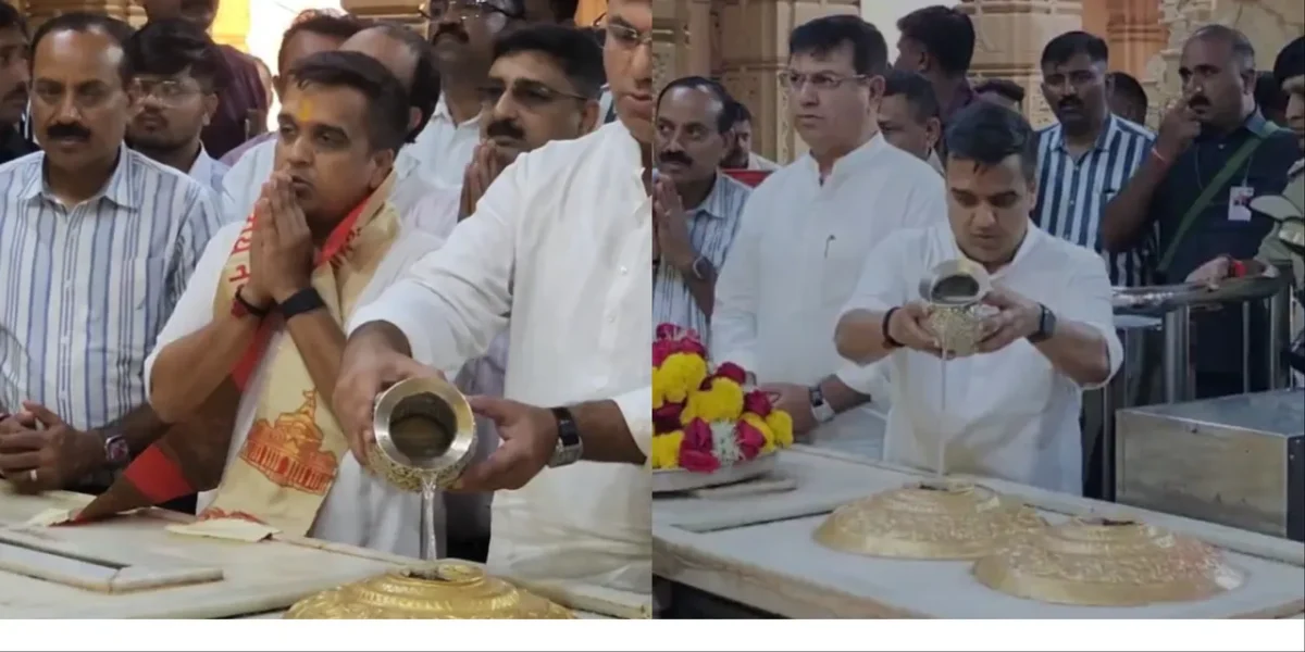 ગૃહ રાજ્યમંત્રી હર્ષ સંઘવીએ સોમનાથ મહાદેવના દિવ્ય દર્શન કરી, શીશ નમાવી મહાદેવનો કર્યો જલાભિષેક