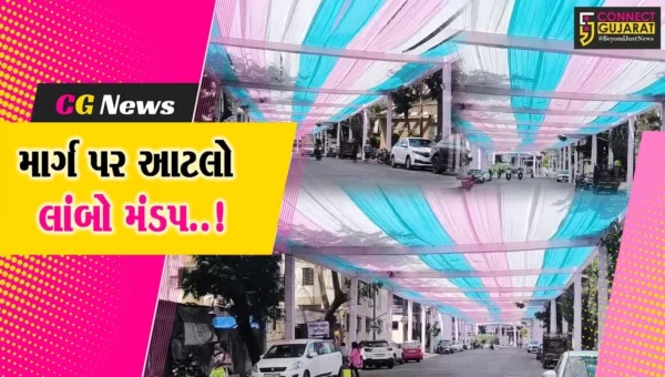 સુરત : આકરા તાપથી શ્રાવકોને રાહત આપતો જૈન સમાજનો પ્રયાસ, 1140 ફૂટ લાંબા માર્ગ પર મંડપ બંધાવી છાંયડો કર્યો…