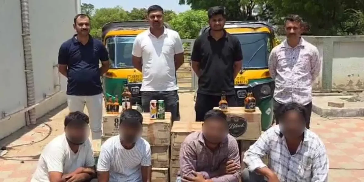 ભરૂચ: ક્રાઇમ બ્રાન્ચે રીક્ષામાં થતી વિદેશી દારૂની હેરાફેરીનો કર્યો પર્દાફાશ, રૂ.3.34 લાખના મુદ્દામાલ સાથે 4 આરોપીની ધરપકડ