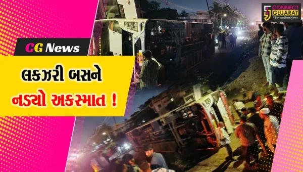 ભરૂચ દહેજ રોડ પર ખાનગી લકઝરી બસ પલટી જતા દોડધામ, ખાનગી કંપનીના કર્મચારીઓને ઇજા !