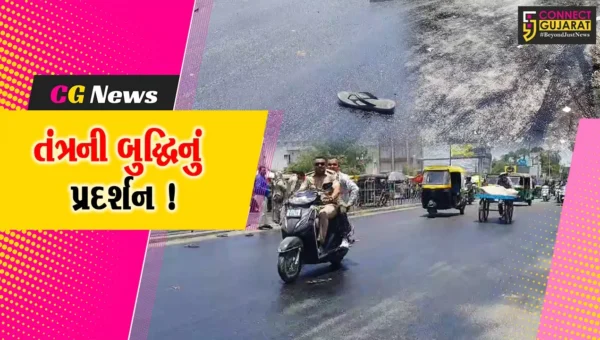 ભરૂચ: ન.પા.એ કર્યું બુદ્ધિનું પ્રદર્શન? ધગધગતી ગરમીમાં રોડ પર ડામર પાઠર્યો !