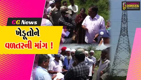 અંકલેશ્વર: પીલુદ્રા ગામની સીમમાં ખાનગી કંપનીના હાઈટેન્શન લાઇનની કામગીરી ખેડૂતોએ અટકાવી, વળતરની માંગ