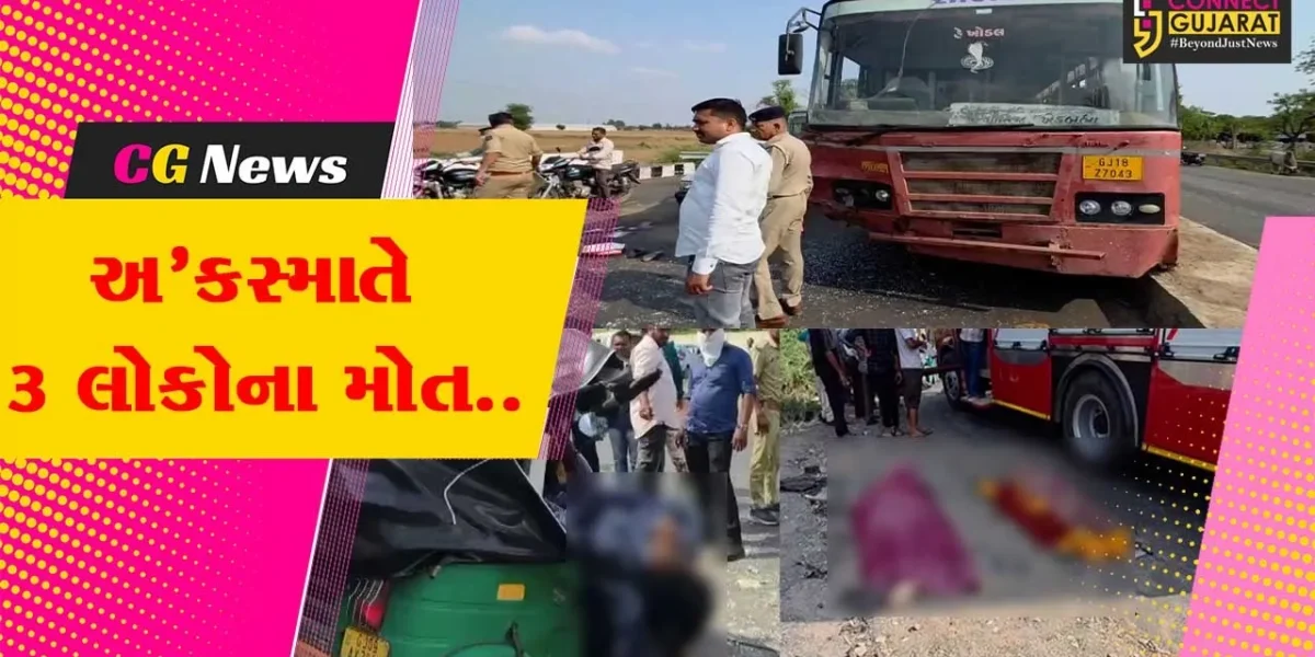 સાબરકાંઠા : હિંમતનગર-ઇડર હાઇવે પર બસ અને રિક્ષા વચ્ચે અકસ્માત, 3 લોકોના મોત…