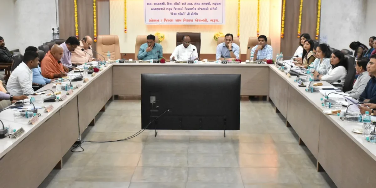 ભરૂચ:  ડિસ્ટ્રીકટ ડેવલપમેન્ટ કો-ઓર્ડિનેશન એન્ડ મોનિટરીંગ કમિટી-દિશાની બેઠક યોજાય