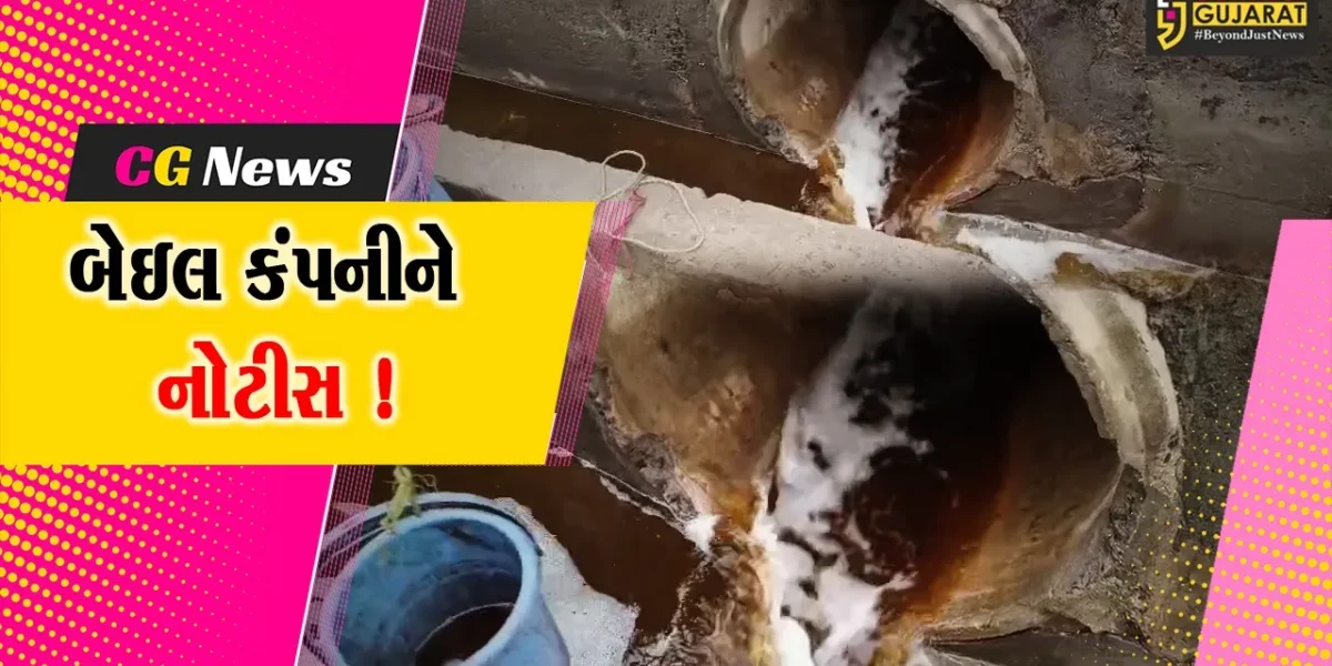 અંકલેશ્વર:બેઇલ કંપનીને દુષિત પાણી નિકાલ બદલ નોટિફાઈડ વિભાગે પાઠવી નોટીસ, રૂ.5 લાખ સુધીનો થશે દંડ