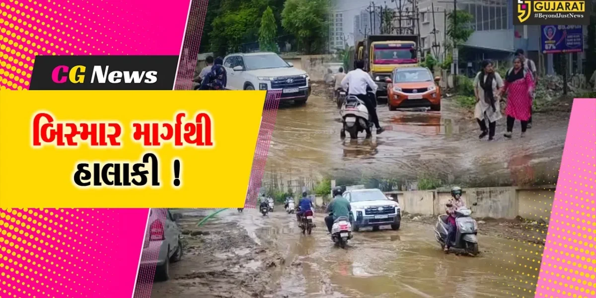 ભરૂચ: શ્રવણચોકડી નજીકનો માર્ગ બિસ્માર બનતા 20 સોસાયટીના રહીશો મુશ્કેલીમાં, આંદોલનના એંધાણ