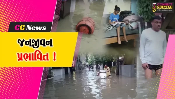 અંકલેશ્વર: કોસમડીની સિદ્ધિ વિનાયક સોસા.માં પુર જેવા દ્રશ્યો, ઘૂંટણ સમા પાણી ભરાતા જનજીવન પ્રભાવિત
