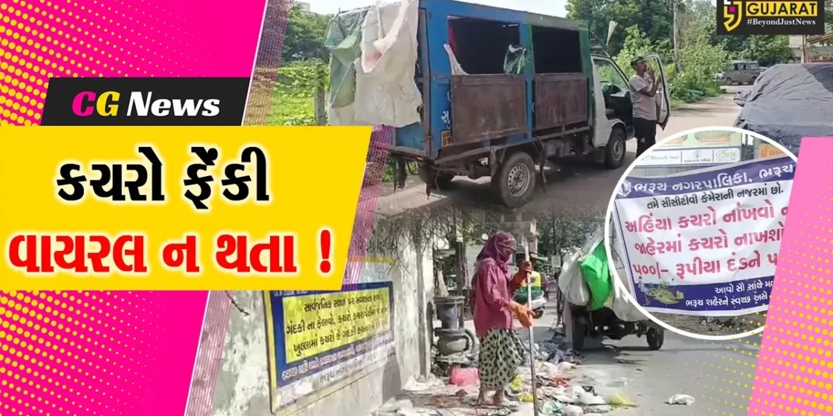 ભરૂચ: જાહેર માર્ગ પર કચરો ફેંકતા ઝડપાશો તો વાયરલ થઈ જશો, ન.પા.ની ટીમ દંડની વસુલાત સાથે તમારો વિડીયો પણ બનાવશે