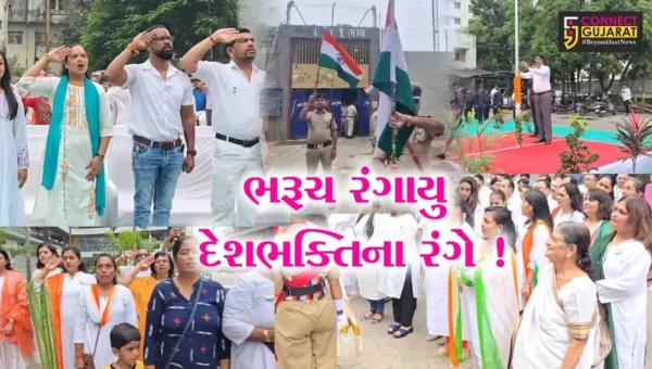 ભરૂચ જિલ્લો રંગાયો દેશભક્તિના રંગે,ઠેર ઠેર ધ્વજવંદનના કાર્યક્રમોનુ આયોજન