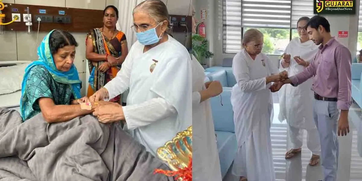 અંકલેશ્વર : પ્રજાપિતા બ્રહ્માકુમારીઝ દ્વારા રક્ષાબંધન પર્વની ઉજવણી, જયાબેન મોદી કેન્સર હોસ્પિટલમાં દર્દીઓ-સ્ટાફને રાખડી બાંધી