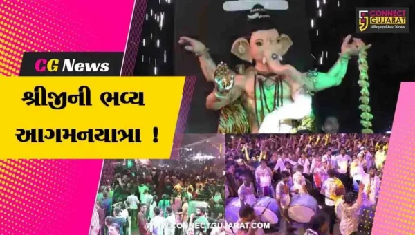 અંકલેશ્વર: GIDCમાં નવજીવન યુવા ગ્રુપ દ્વારા શ્રીજીની ભવ્ય આગમન યાત્રા, આતશબાજીથી રોશનીનો ઝગમગાટ