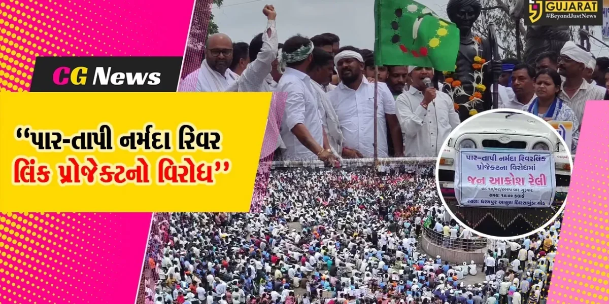 વલસાડ : ધરમપુરમાં પાર-તાપી નર્મદા રિવર લિંક પ્રોજેક્ટના વિરોધમાં ડેમ હટાવો સમિતિના નેતૃત્વમાં જનઆક્રોશ રેલી યોજાઈ