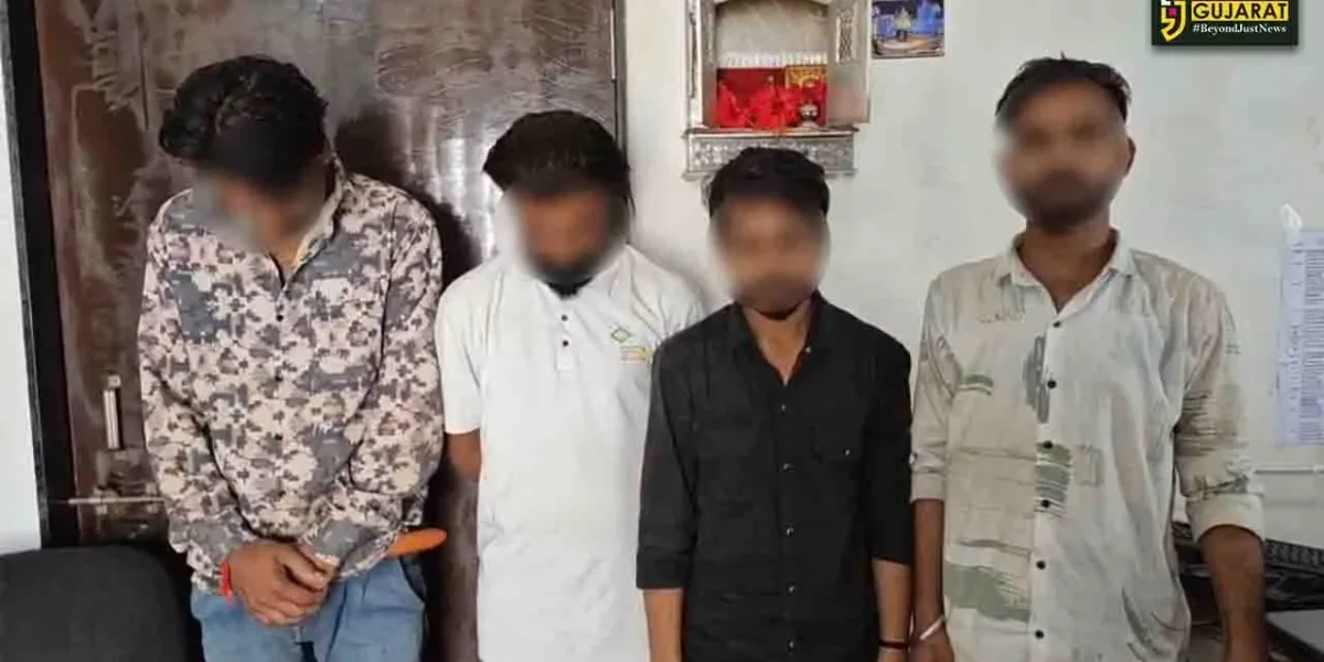 અંકલેશ્વર: ક્રાઇમ બ્રાન્ચે રાજપીપળા રોડ પર ચાલતા જુગારધામ પર પાડ્યા દરોડા, 4 જુગારીઓની ધરપકડ