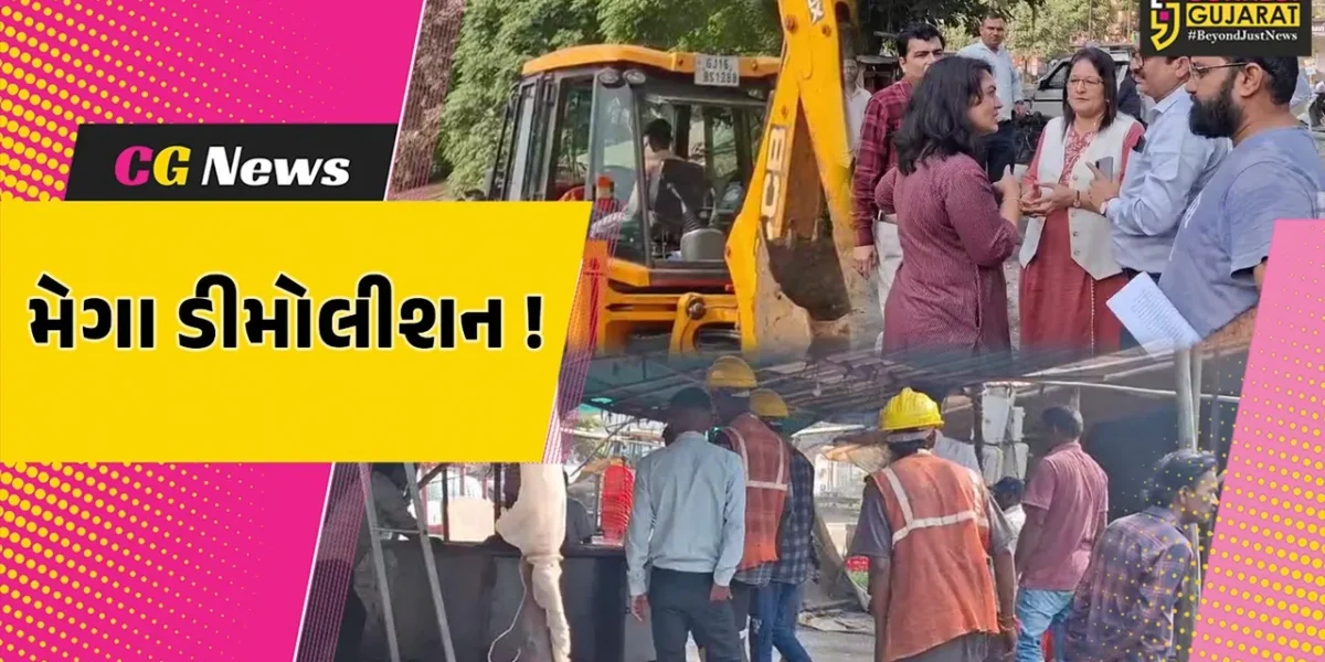 ભરૂચ: શ્રવણ ચોકડીથી શક્તિનાથ સુધીના ગેરકાયદેસર દબાણો હટાવવાનું શરૂ, દબાણકર્તાઓમાં ફફડાટ