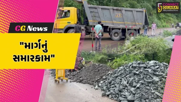 ડાંગ : નવરાત્રીના પ્રારંભે જ આભ ફાટયા બાદ ક્ષતિગ્રસ્ત માર્ગના સમારકામની કામગીરી યુદ્ધના ધોરણે શરૂ કરાઈ