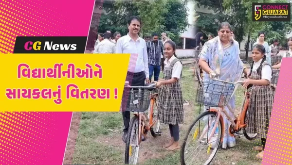 અંકલેશ્વર: MTM ગર્લ્સ હાઈસ્કૂલની વિદ્યાર્થીનીઓને સરસ્વતી જ્ઞાન સાધના યોજના હેઠળ સાયકલનું વિતરણ કરાયુ