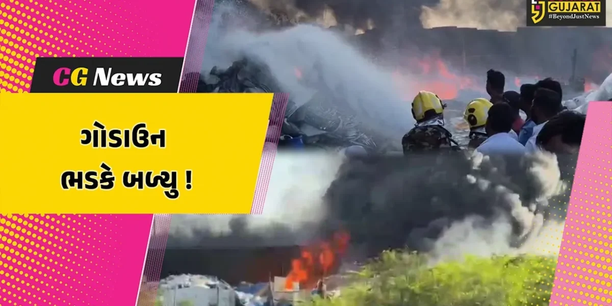અંકલેશ્વર: NH 48 નજીક સ્ક્રેપમાં ગોડાઉનમાં ભીષણ આગ, અફરાતફરીનો માહોલ