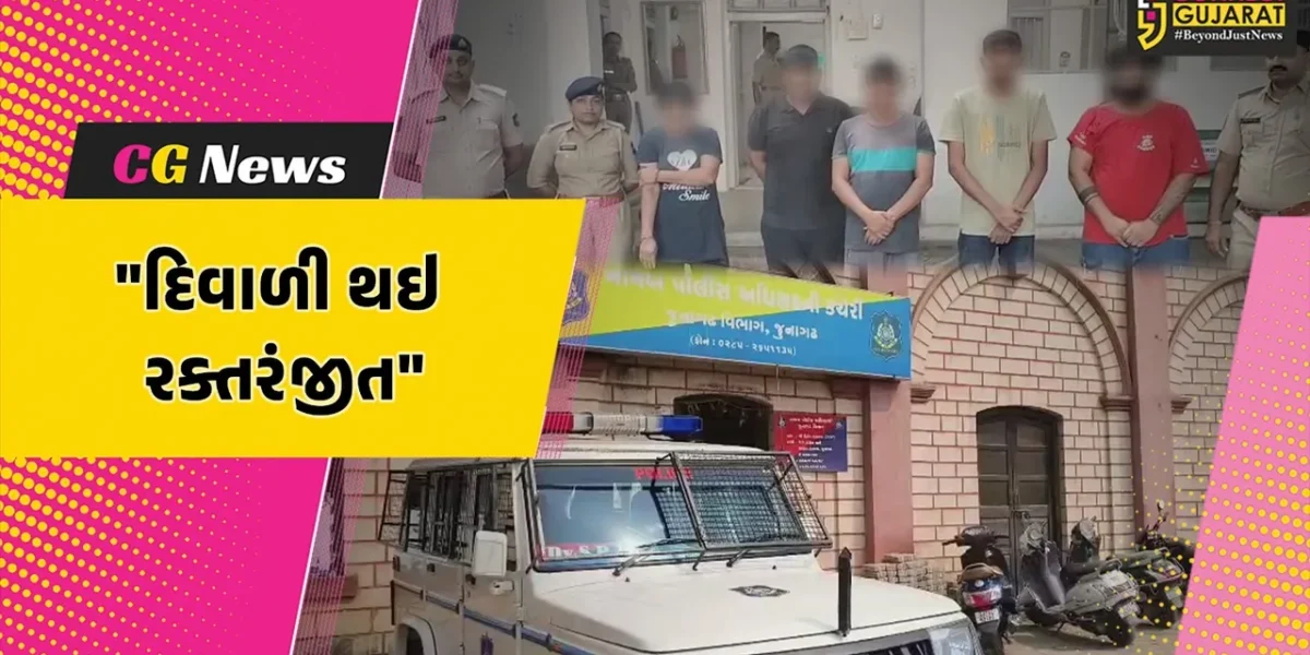 જૂનાગઢ : દિવાળીની રાત બની રક્તરંજીત,ફટાકડા ફોડવા બાબતે ધીંગાણું સર્જાતા એક યુવકની હત્યા,5 આરોપીની ધરપકડ