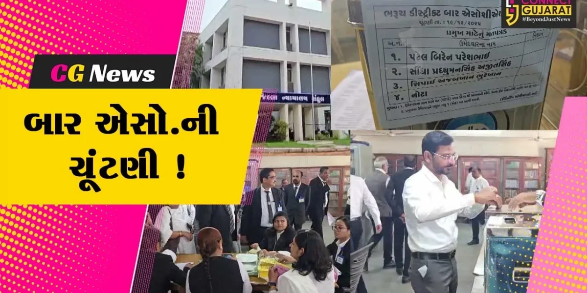 ભરૂચ: બાર એસો.ની ચૂંટણીમાં ત્રીપાંખીયો જંગ, શાંતિપૂર્ણ માહોલમાં મતદાન