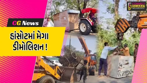 ભરૂચ: હાંસોટમાં મુખ્યમાર્ગને અડીને ઉભા કરાયેલ 68 દબાણો હટાવાયા, સ્થાનિકો વેપારીઓ સાથે વિવાદ