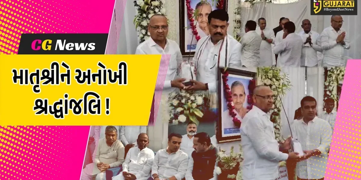 અંકલેશ્વર: રાજ્યકક્ષાના મંત્રી ઇશ્વરસિંહ પટેલના માતૃશ્રીની પ્રાર્થના સભામાં 5 હજાર ચંદનના છોડનું વિતરણ, હર્ષ સંઘવીએ શ્રધ્ધાસુમન અર્પણ કર્યા