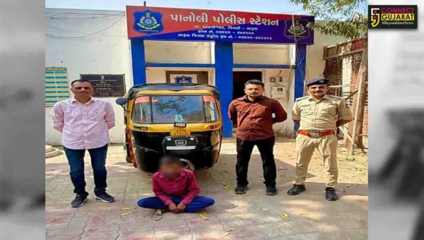 અંકલેશ્વર: પાનોલી પોલીસે ખરોડ ઓવર બ્રિજ પાસેથી ચોરીની રીક્ષા સાથે આરોપીની કરી ધરપકડ