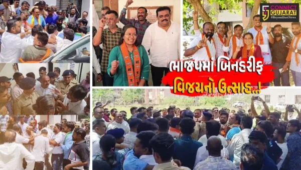 રાજકીય દાવપેચમાં આખરે કોંગ્રેસ-AAPના ઉમેદવારોએ ફોર્મ પરત ખેંચ્યા, બળપ્રયોગના આક્ષેપ સામે ભાજપમાં બિનહરીફ વિજયનો ઉત્સાહ