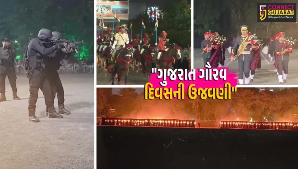 સુરત : ગુજરાત ગૌરવ દિવસની દબદબાભેર ઉજવણી, ગૃહ રાજ્યમંત્રી હર્ષ સંઘવીની ઉપસ્થિતિમાં પોલીસનું શૌર્ય પ્રદર્શન