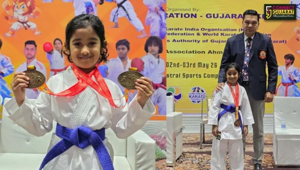જામનગરનું “ગૌરવ” : 7 વર્ષીય માયરા મસીહએ કરાટેમાં રાજ્ય કક્ષાએ ગોલ્ડ મેડલ મેળવ્યો, નેશનલ ટૂર્નામેન્ટ-દહેરાદૂનમાં ગુજરાતનું પ્રતિનિધિત્વ કરશે