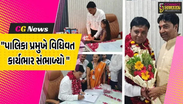 અંકલેશ્વર નગરપાલિકાના નવનિયુક્ત પ્રમુખ જીજ્ઞેશ અંદાડિયાએ વિધિવત રીતે સંભાળ્યું સત્તાનું સુકાન
