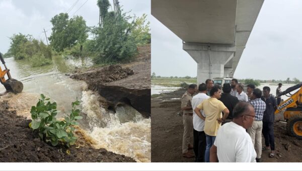 અંકલેશ્વર: ઉંટીયાદરા ખાતે બુલેટ ટ્રેન પ્રોજેક્ટના કારણે ખેતરોમાં ભરાયેલા વરસાદી પાણીના નિકાલની કામગીરી યુદ્ધના ધોરણે શરૂ