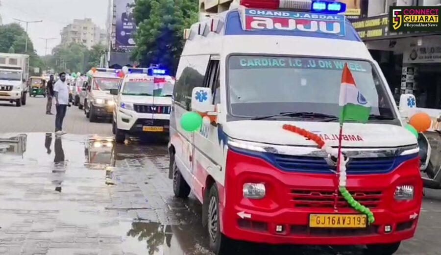 ભરૂચ: સ્વતંત્રતા પર્વ પર પ્રથમ વખત એમ્બ્યુલન્સની તિરંગા રેલી,લોકોમાં જમાવ્યું આકર્ષણ
