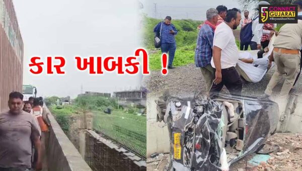 ભરૂચ: વિલાયત-ભૂખી ખાડી પુલ પર ગમખ્વાર અકસ્માત, કાર ખાડીમાં ખાબકતા ચાલકનું મોત