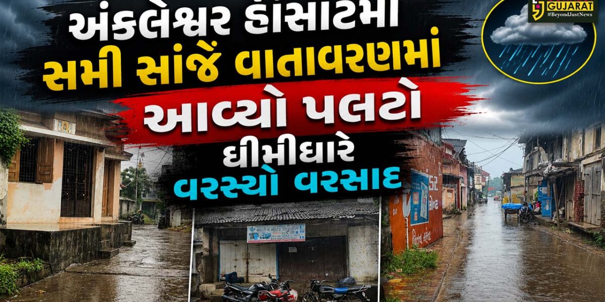 અંકલેશ્વર-હાંસોટમાં સમી સાંજે વાતાવરણમાં પલટો, ધીમીધારે વરસ્યો વરસાદ