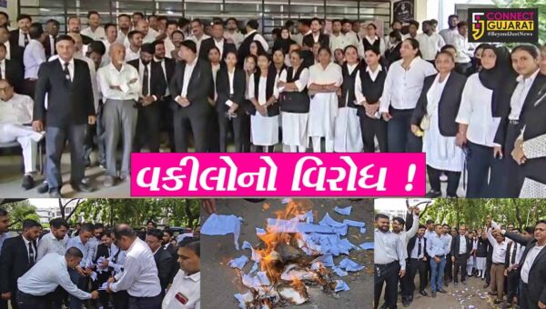 ભરૂચ: હાઈકોર્ટના નવા નિયમો સામે વકીલોનો ઉગ્ર વિરોધ, પરિપત્રની હોળી કરી વિરોધ નોંધાવ્યો