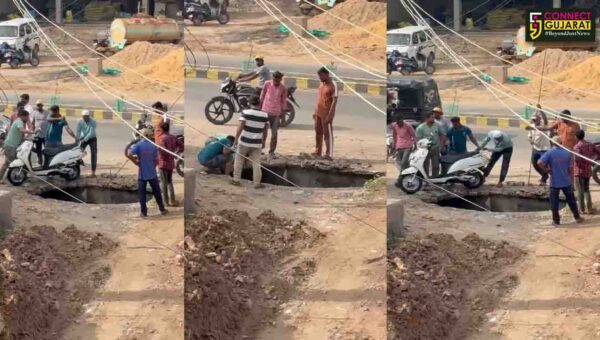 ભરૂચ: જંબુસરમાં ખુલ્લી વરસાદી ગટરમાં મોપેડ ચાલક ખાબકયો, ત્રણ દિવસમાં બીજી ઘટનાથી સ્થાનિકોમાં રોષ