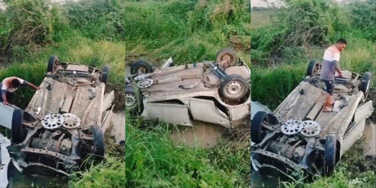 ભરૂચ: જંબુસરના ડોલિયા ગામ નજીક કાર પલટી જતા અકસ્માત, કારમાં સવાર મુસાફરોનો આબાદ બચાવ