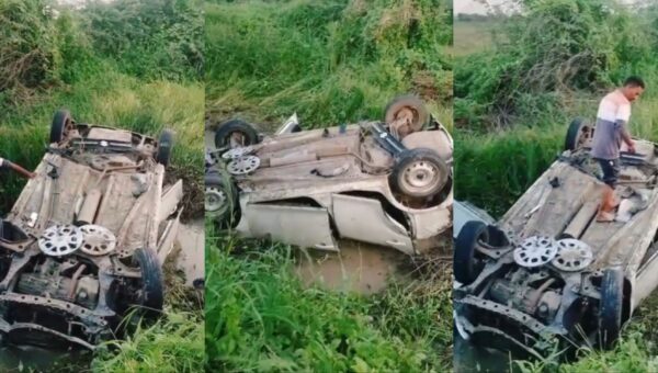 ભરૂચ: જંબુસરના ડોલિયા ગામ નજીક કાર પલટી જતા અકસ્માત, કારમાં સવાર મુસાફરોનો આબાદ બચાવ