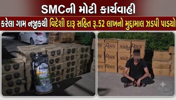 ભરૂચ: એક્સપ્રેસ હાઇવે પર SMCની મોટી કાર્યવાહી, કરેલા ગામ નજીકથી વિદેશી દારૂ સહિત રૂ.52 લાખનો મુદ્દામાલ ઝડપી પાડ્યો