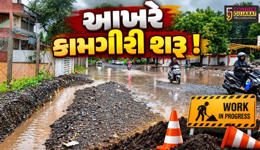 અંકલેશ્વર: ગડખોલ-અંદાડા માર્ગનું રૂ.68 લાખના ખર્ચે તાત્કાલિક સમારકામ શરૂ, ગટરમાં અનેક વાહનો ખબકયા હતા