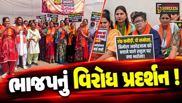 ભરૂચ: ભાજપ મહિલા મોરચાનું વિરોધ પ્રદર્શન, મહિલા સન્માન મુદ્દે રાહુલ ગાંધી અને કોંગ્રેસ સામે સૂત્રોચ્ચાર